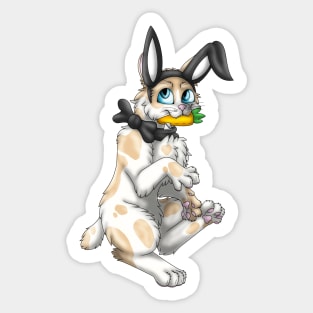 Bobtail BunnyCat: Cream Bicolor (Black) Sticker